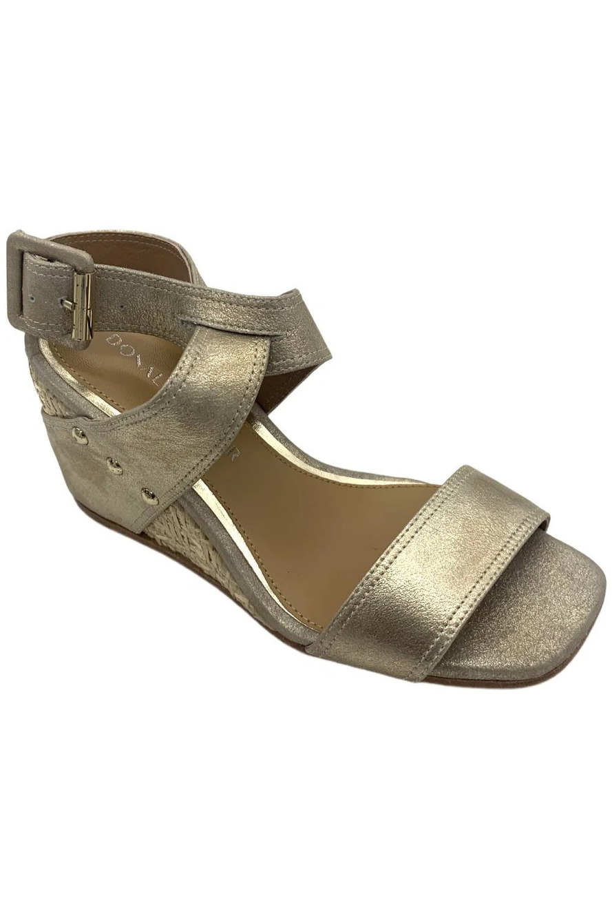 Donald Pliner Women's Bellville Suede/Crocco Wedge Platino - Medium